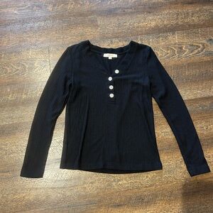 Loft Waffle Henley Shirt S